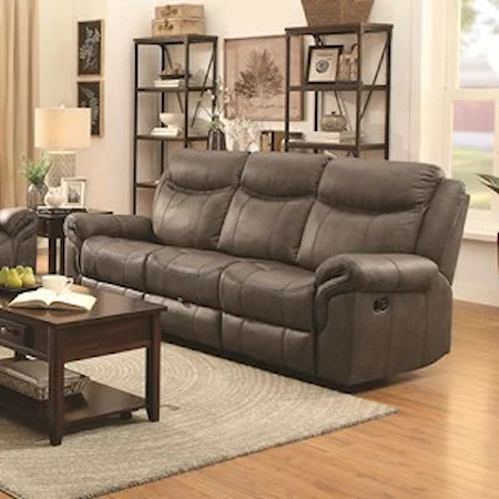 Motion Sofa with Pillow Arms and Outlet